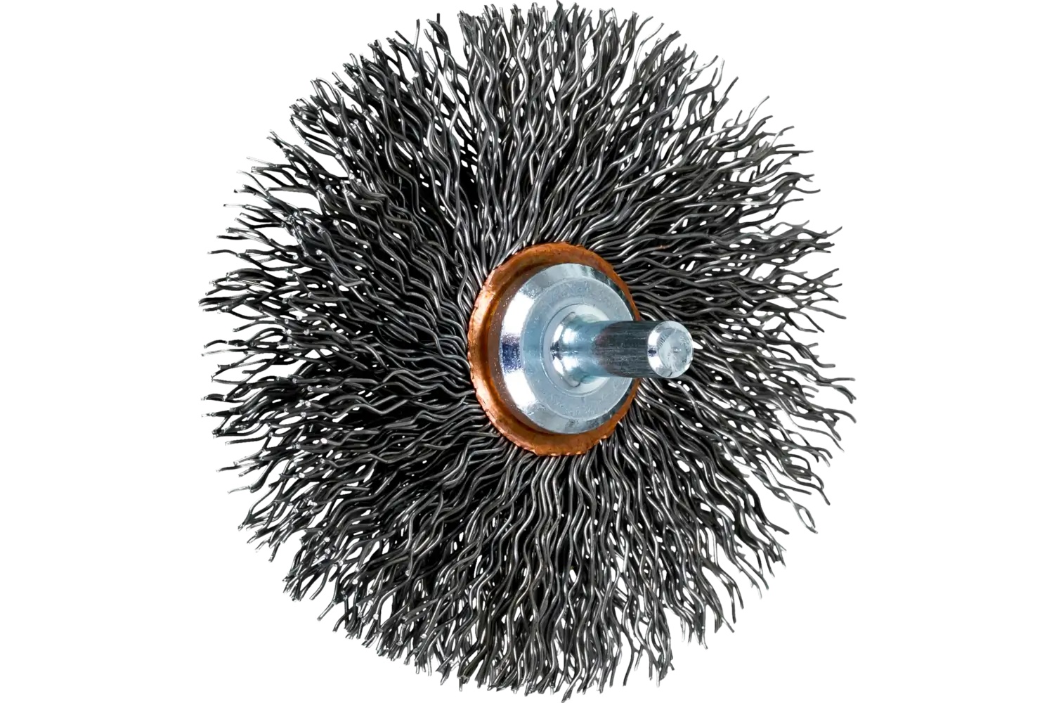 Picture of Pferd Crimped Wire Wheel Brush 3" Dia. .020 Carbon Steel 1/4" Shank